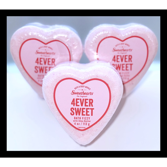 Bath & Body Works 4EVER SWEET 4oz Heart Bath Fizzy with Shea Butter x3 - Picture 1 of 4